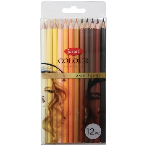 JASART COLOURED PENCILS Studio Skin Tones Set12